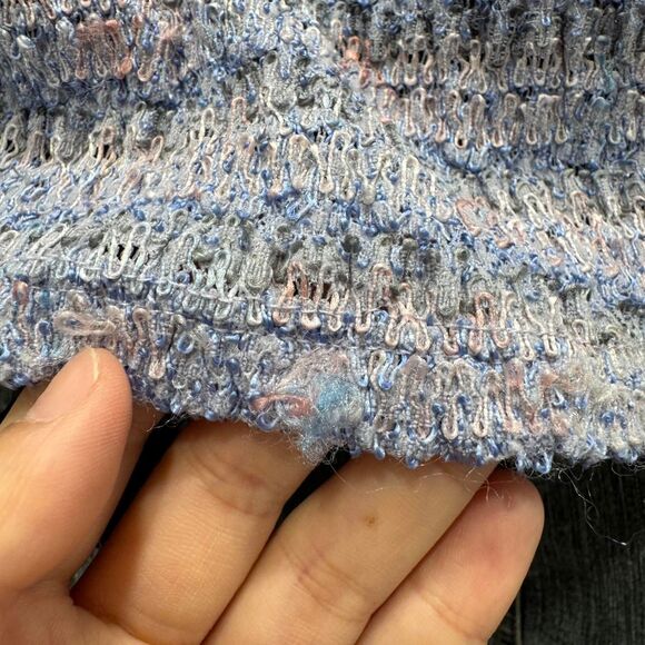 Vintage 90s Star CCC textured knit pastel sleeveless top square neck USA size L - Picture 6 of 8